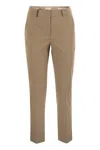 Peserico Women Light Cotton Satin Cigarette Trousers In Beige