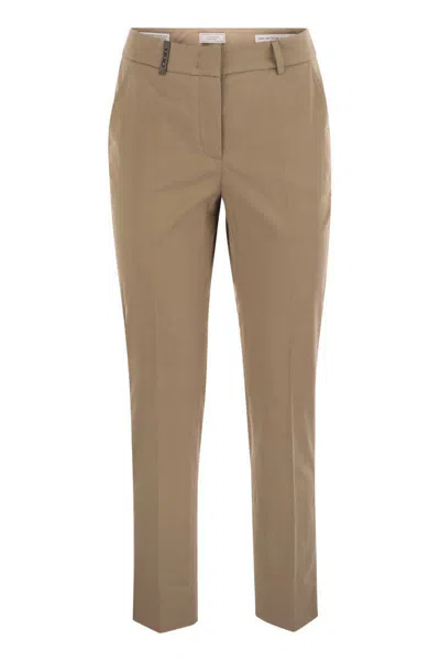 PESERICO PESERICO LIGHT COTTON SATIN CIGARETTE TROUSERS