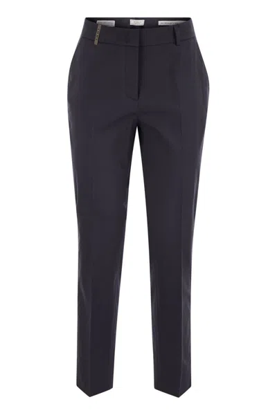 PESERICO PESERICO LIGHT COTTON SATIN CIGARETTE TROUSERS