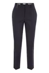 Peserico Women Light Cotton Satin Cigarette Trousers In Blue