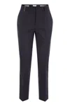 Peserico Women Light Cotton Satin Cigarette Trousers In Blue