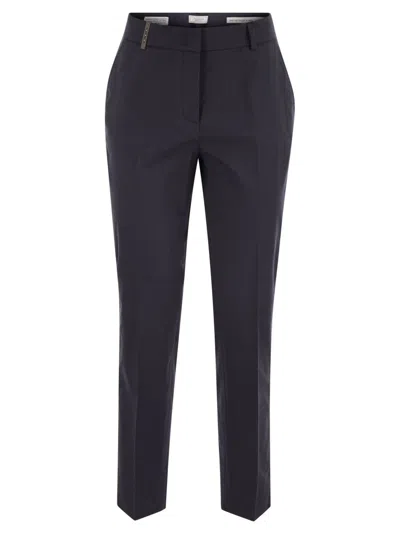 PESERICO LIGHT COTTON SATIN CIGARETTE TROUSERS