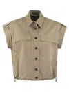 Peserico Light Cotton Satin Sail Hand Shirt With Drawstring