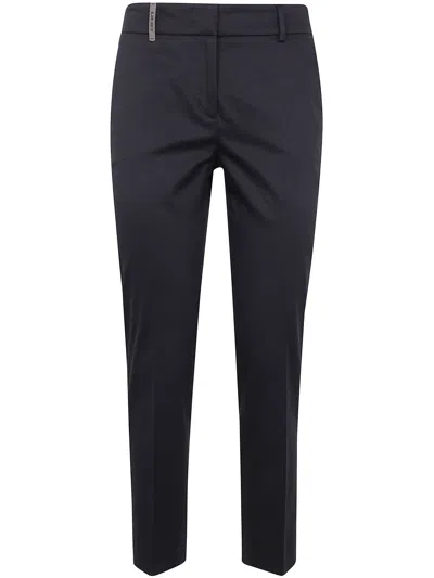 PESERICO PESERICO LIGHT COTTON SATIN STRETCH TROUSERS
