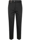 Peserico Light Cotton Satin Stretch Trousers In Black