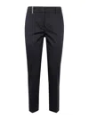 Peserico Light Cotton Satin Stretch Trousers In Black