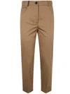 Peserico Light Cotton Satin Stretch Trousers In Cappuccino