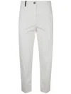 Peserico Light Cotton Satin Stretch Trousers In Gray