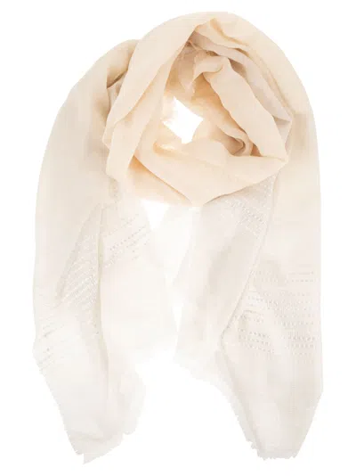 Peserico Lightweight Modal-blend Stole With Subtle Luminous Texture In Neutral