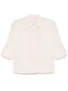 Peserico Lightweight Pure Linen Canvas Shirt In Neutral