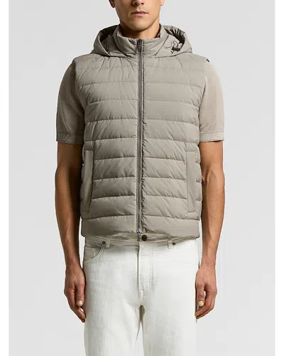 Peserico Lightweight Quilted Down Vest In Gray