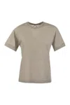 Peserico Lightweight Striped Jersey T-shirt And Punto Luce In White