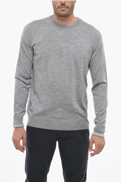 Peserico Lightweight Virgin Wool Crew-neck Sweater In Gray