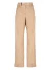 PESERICO LINEN AND COTTON BLEND TROUSERS