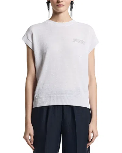 Peserico Linen & Cotton Sweater In White