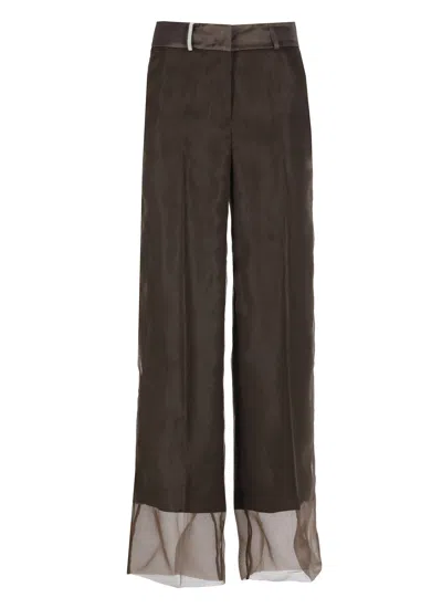 PESERICO LINEN AND VISCOSE PANTS