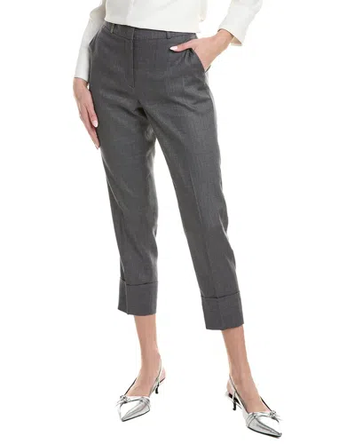 Peserico Linen & Wool-blend Pant In Grey