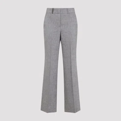 Peserico Linen And Wool Pants 44 In Gray