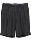 Peserico Linen Bermuda Shorts In Blue