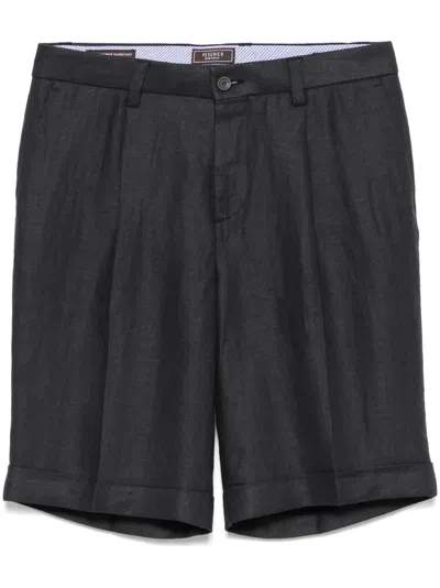Peserico Linen Bermuda Shorts In Blue
