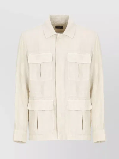 PESERICO LINEN BLAZER ELASTIC WAIST