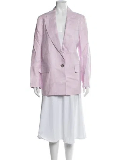 Pre-owned Peserico Linen Blazer In Pink