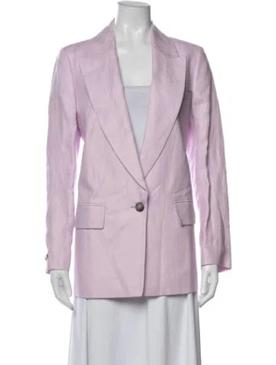 Pre-owned Peserico Linen Blazer In Purple