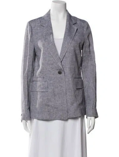Pre-owned Peserico Linen Blazer W/ Tags In Grey
