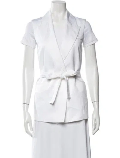 Pre-owned Peserico Linen Blazer In White