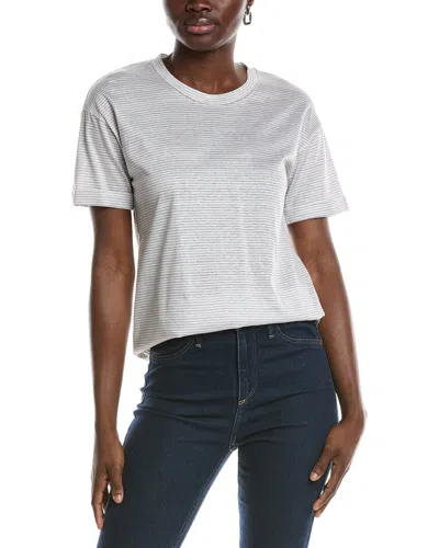 Peserico Linen-blend T-shirt In Grey