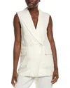Peserico Linen-blend Vest In Gray