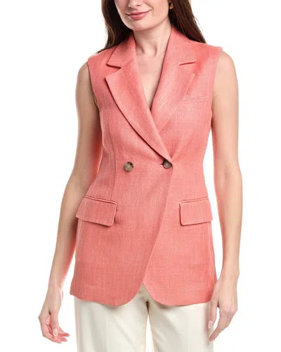 Peserico Linen-blend Waistcoat In Multi