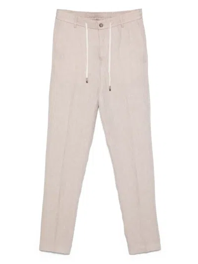 Peserico Linen Chinos In Pink