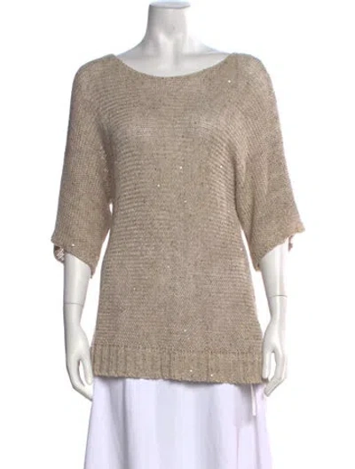 Pre-owned Peserico Linen Crew Neck Sweater In Neutral