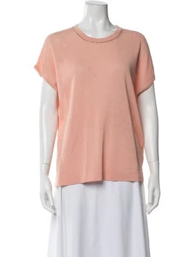 Pre-owned Peserico Linen Crew Neck Sweater In Pink