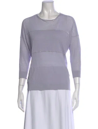 Pre-owned Peserico Linen Crew Neck Sweater In Purple