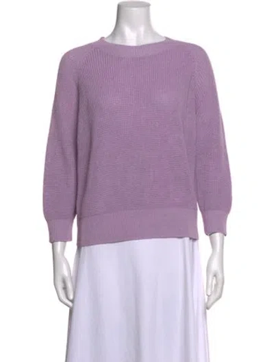 Pre-owned Peserico Linen Crew Neck Sweater In Purple