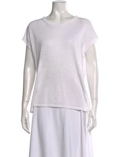 Pre-owned Peserico Linen Crew Neck T-shirt In White
