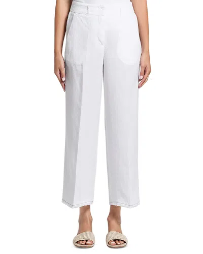 Peserico Linen Fringe Hem Pants In White