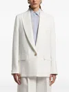 Peserico Linen Single Button Blazer In White