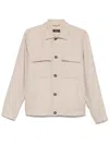 Peserico Linen Gabardine Overshirt In Neutrals