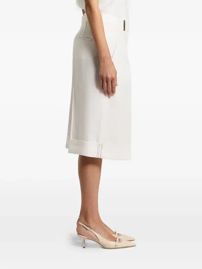 Peserico Linen Gabardine Shorts In White
