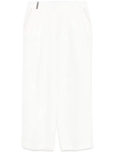 PESERICO LINEN GABARDINE TROUSERS