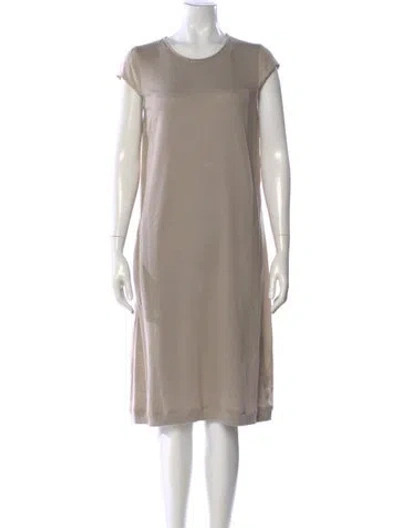 Pre-owned Peserico Linen Knee-length Dress In Neutral