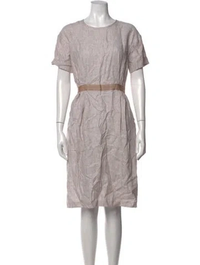 Pre-owned Peserico Linen Knee-length Dress W/ Tags In Multicolor