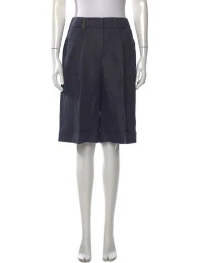 Pre-owned Peserico Linen Knee-length Shorts In Blue