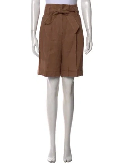 Pre-owned Peserico Linen Knee-length Shorts In Brown