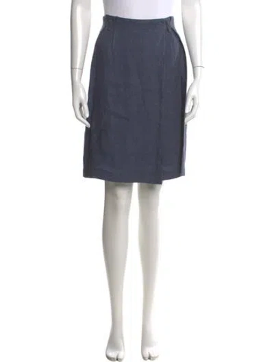 Pre-owned Peserico Linen Knee-length Skirt In Blue