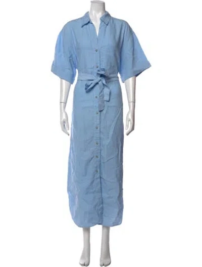 Pre-owned Peserico Linen Long Dress In Blue