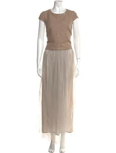 Pre-owned Peserico Linen Long Dress In Neutral